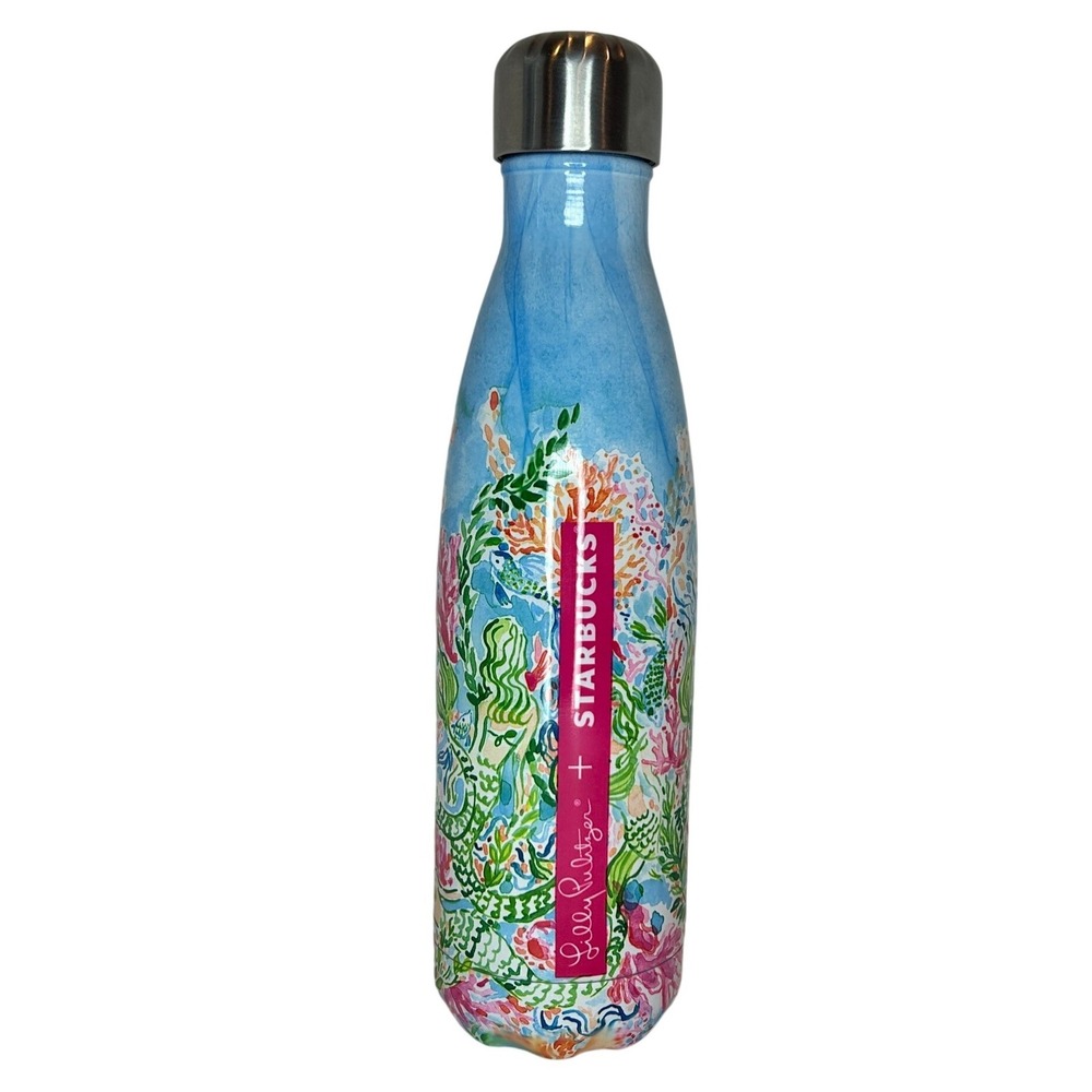 Starbucks Lilly Pulitzer‎ Water Bottle Stainless Steel Coral Sea Life Print